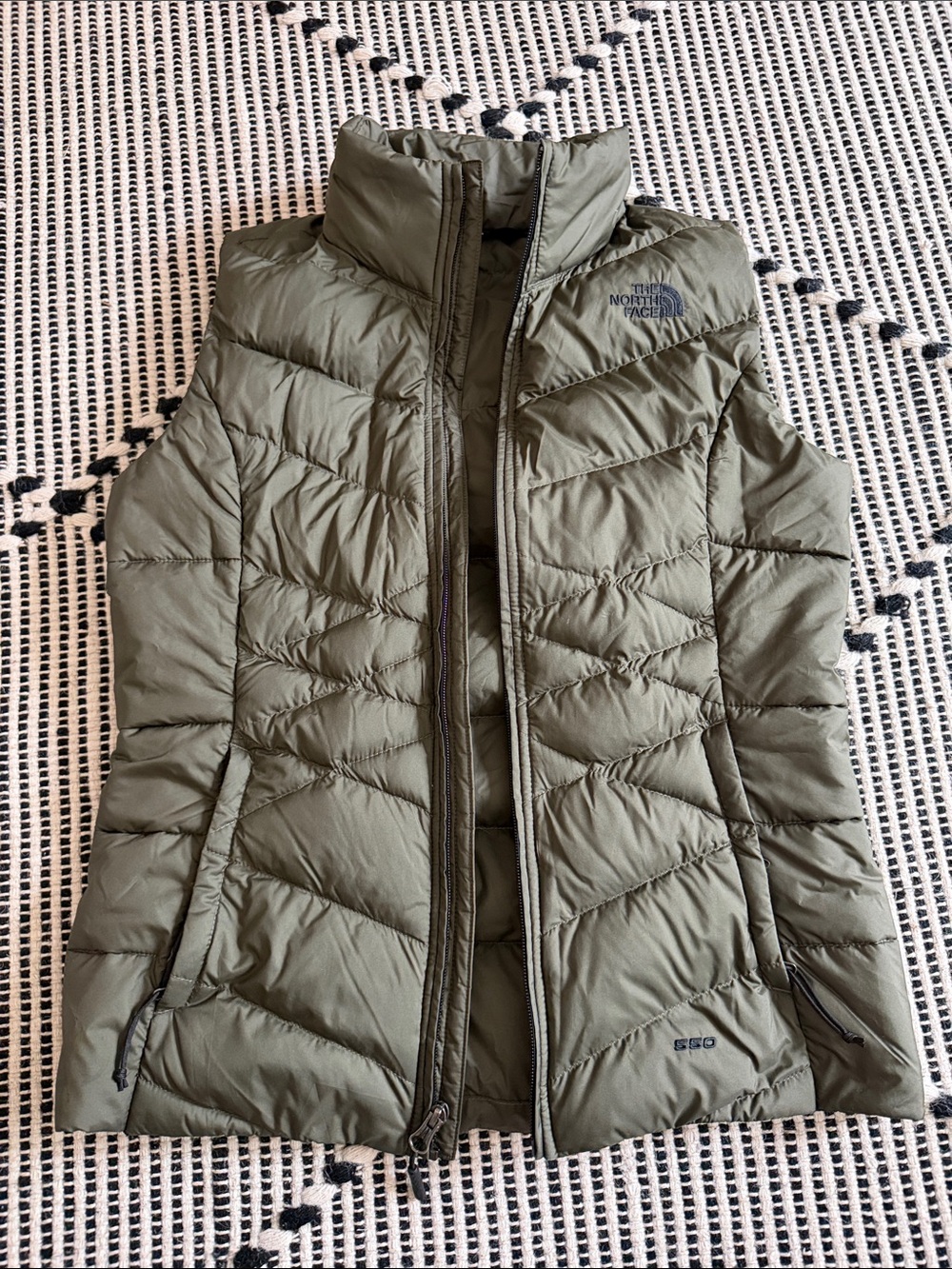 The North Face Olive Green Puffy Insulated Vest